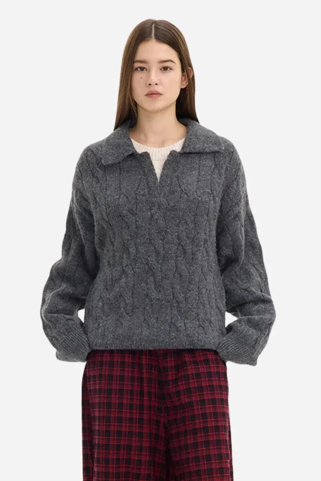 The Oslo Knit Polo – Premium Cable Sweater